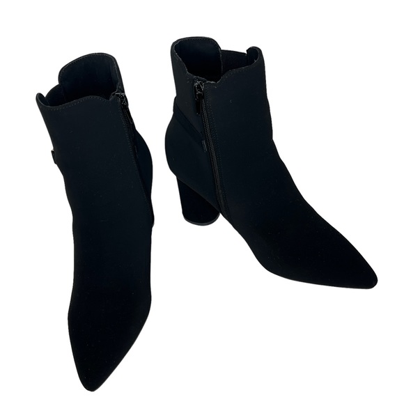 LONDON FOG TORI Black Winter Block Heeled Zip Ankle Boots Size 7 - Picture 12 of 14